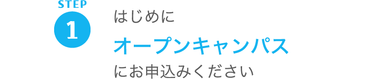 （１）はじめにオープンキャンバスにお申込みください