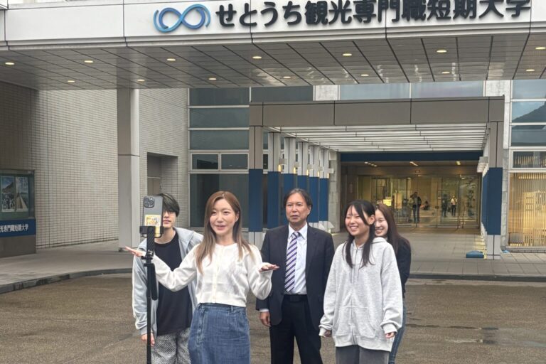 インフルエンサー 藤崎さくらさん来校 SETOUCHI GOURMET＆TOURISM EXPO2025PR